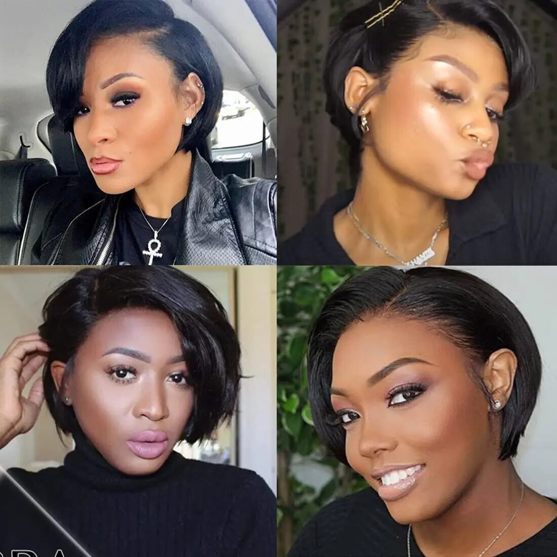 6 Inch Short Bob Wigs Straight Bob Wig 13x4x1 Side Part Bowl Cut Bob for Women