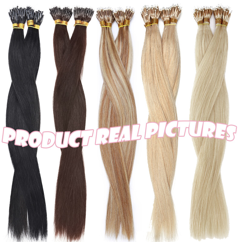 Thick 100% NANO Tip Remy Human Hair Extensions Nano Rings Ring Beads 200G 200PCS