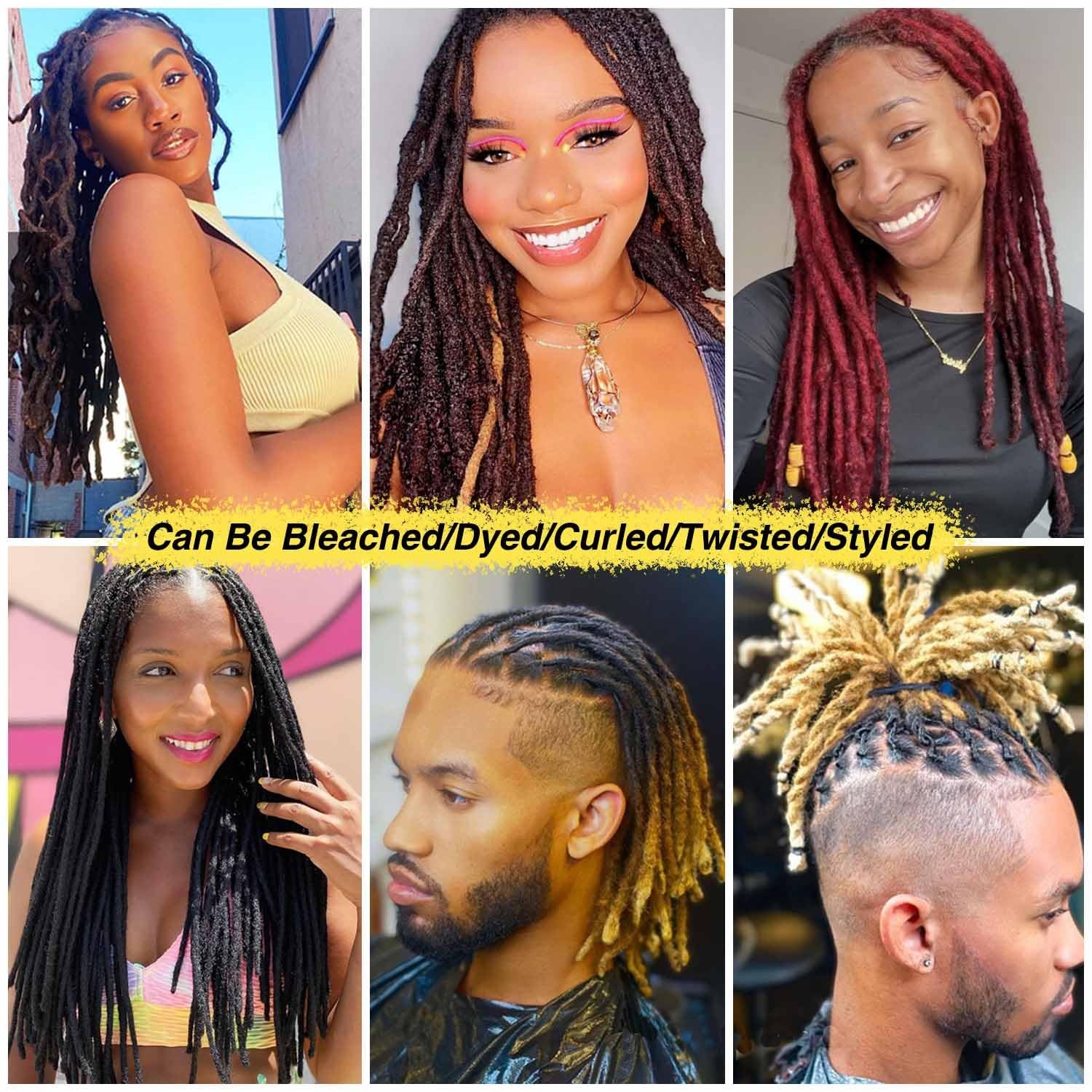 Cikreet 6 Inch Loc Extensions Human Hair 60 Strands Short Dread Extensions