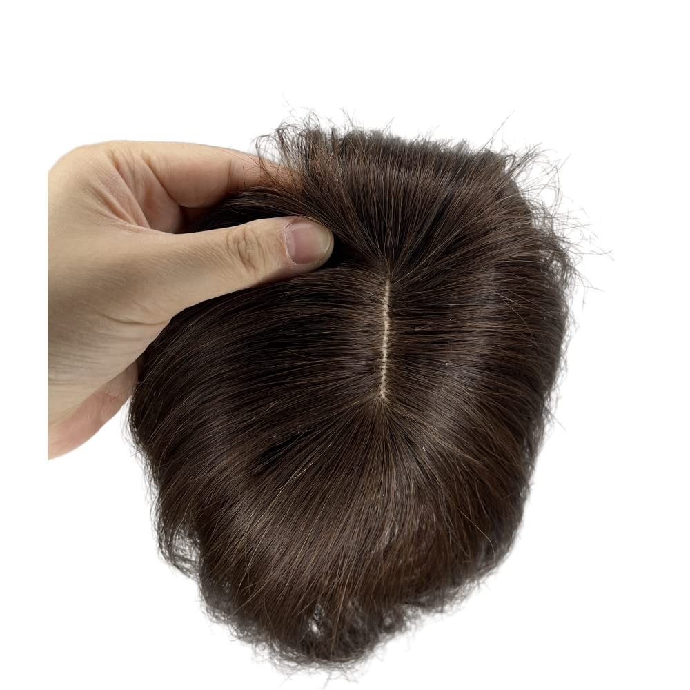 Realistic Human Hair Toppers with Glueless Clips – Custom Style Dark Brown