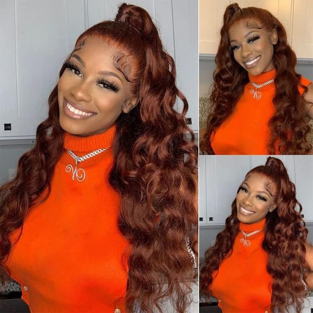 UNice Indian Reddish Brown Body Wave 3 Bundles Human Hair Extensions Weaves Weft