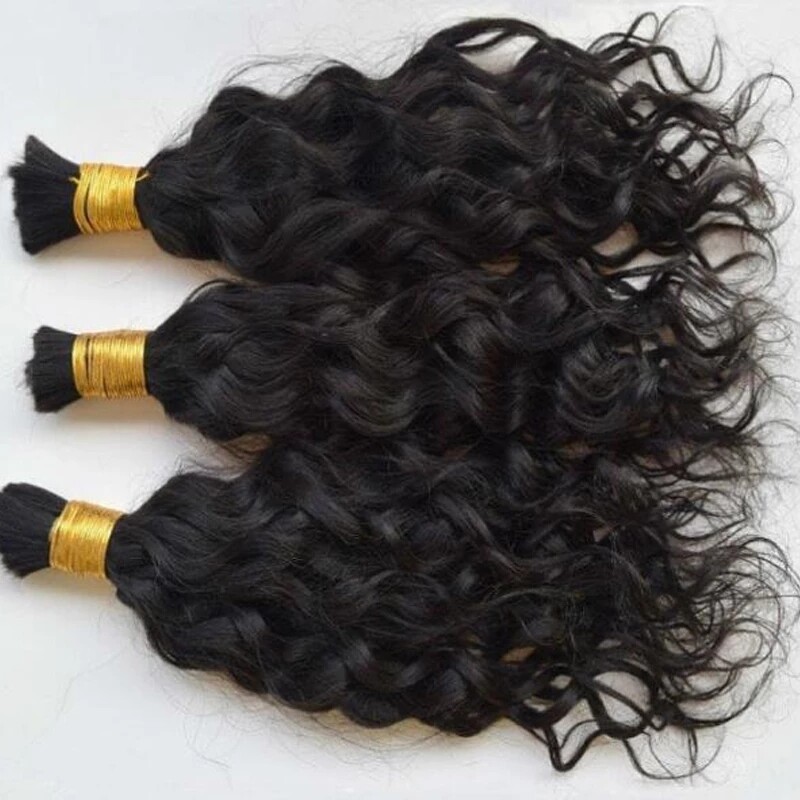Human Hair Bulk For Braiding Water Wave Brazilian Remy Crochet Braids Hair 100g