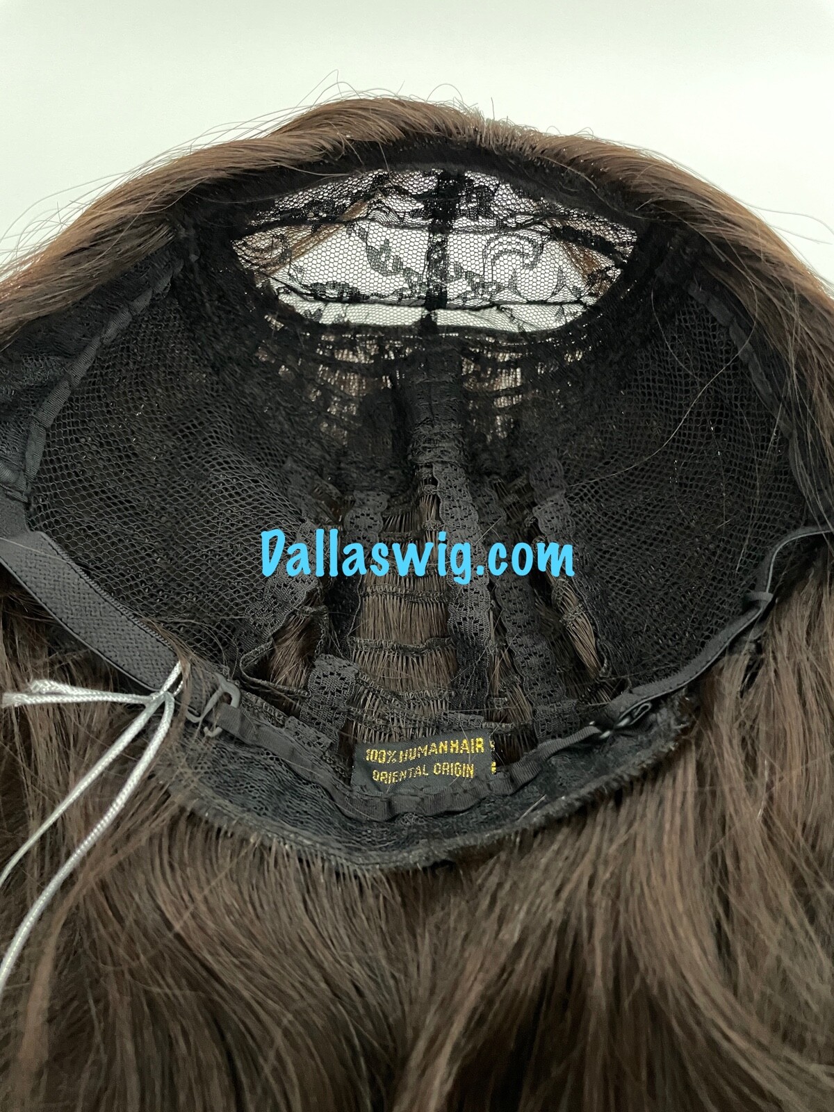 100% Human Hair Custom Halo Look Missing Crown V U Part 22″ Human Hair Wig