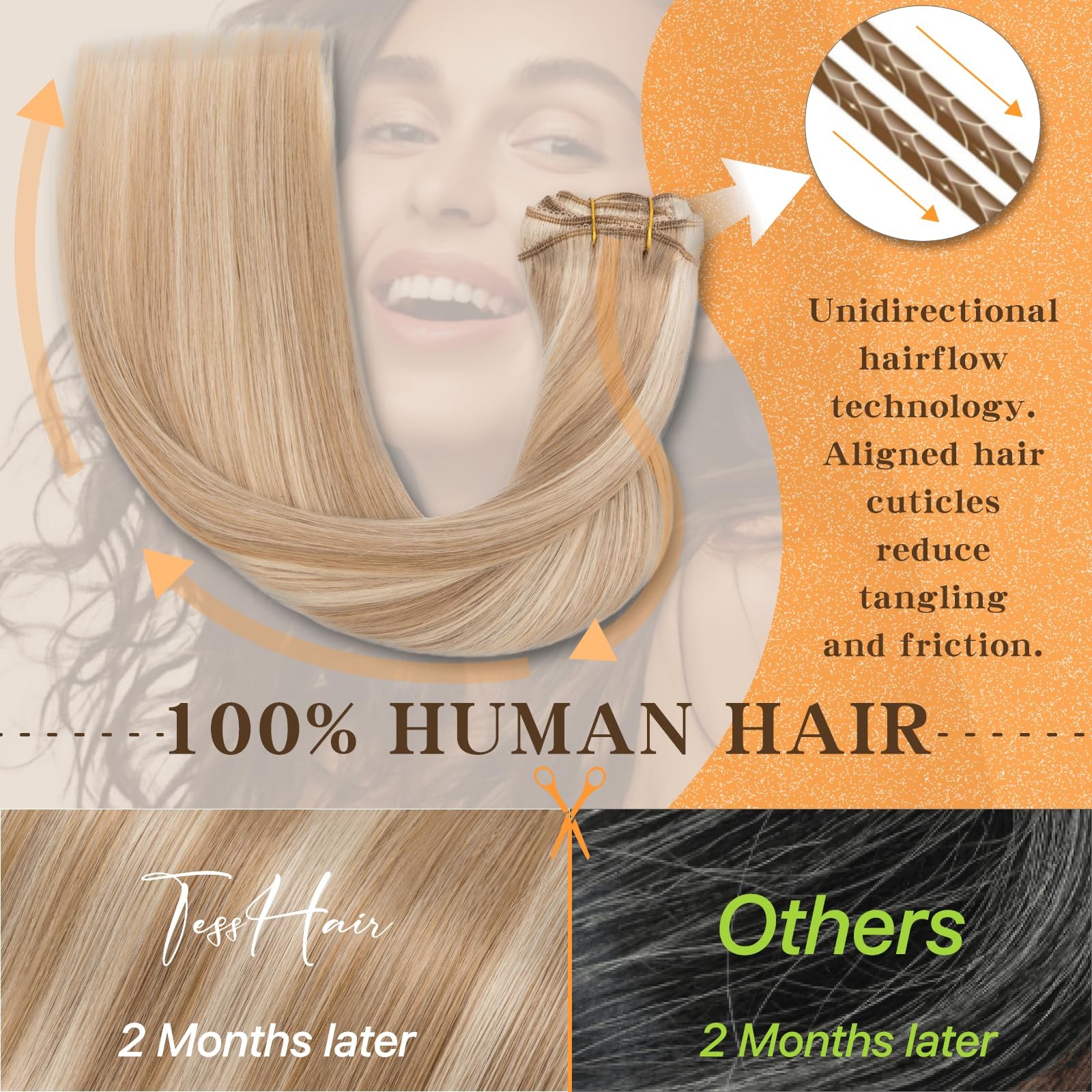 Tesshair Remy Hair Extensions Clip In Human Hair 18 Inch Clip In Extensions