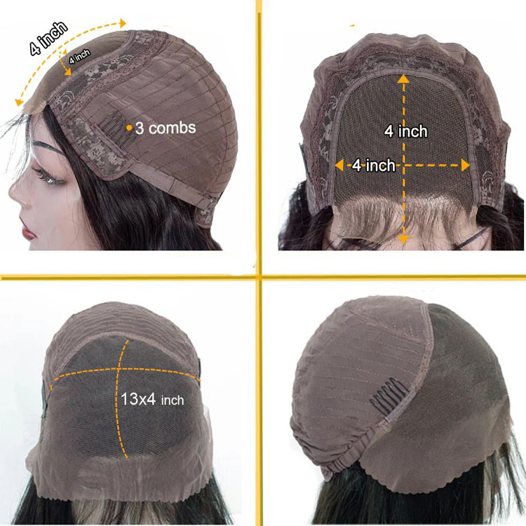 Chocolate Brown 4×4 Lace Closure Wig Human Hair Color Body Wave Density