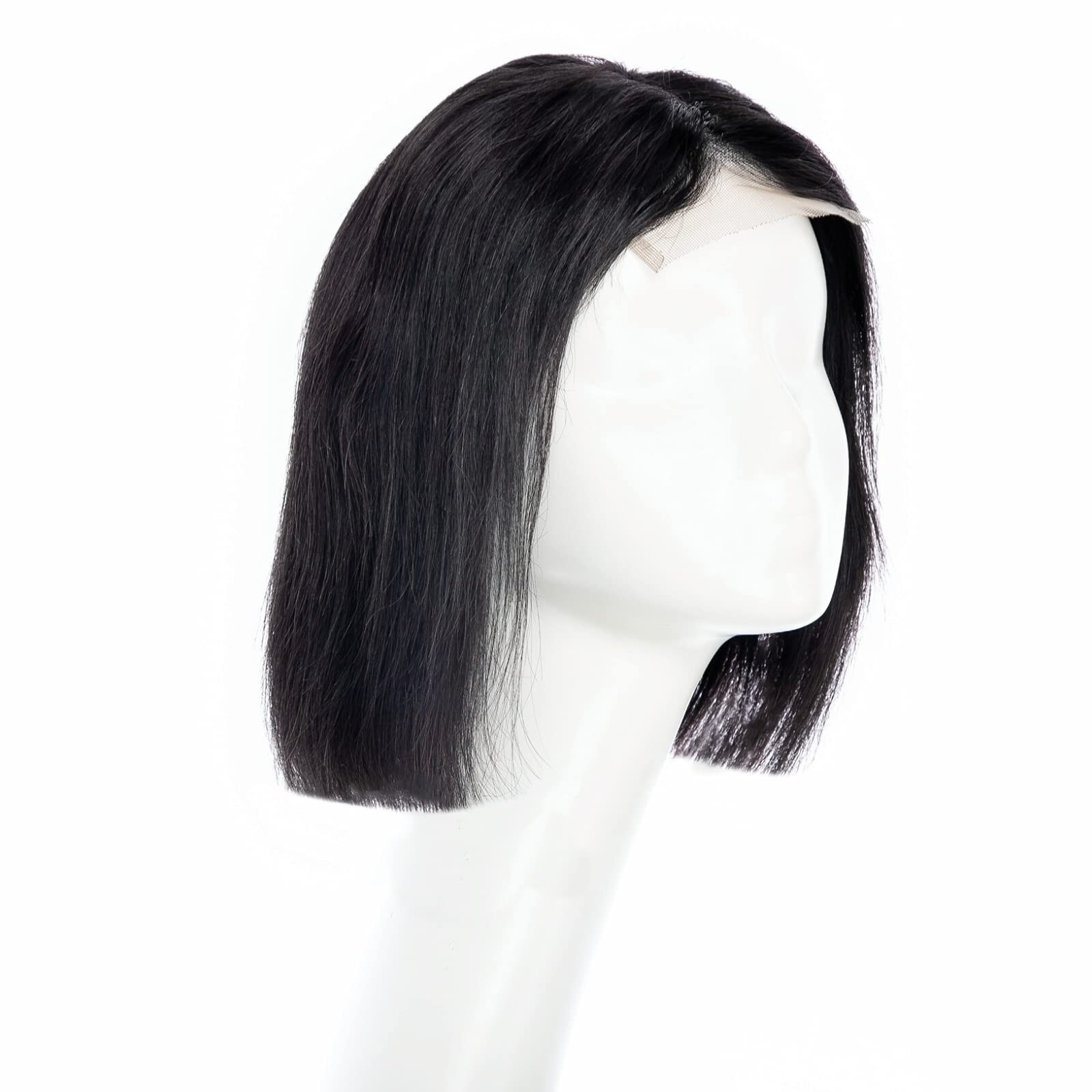 Magviila Short Straight Bob Wigs Human Hair 4X4 Lace Front Closure Natural Black