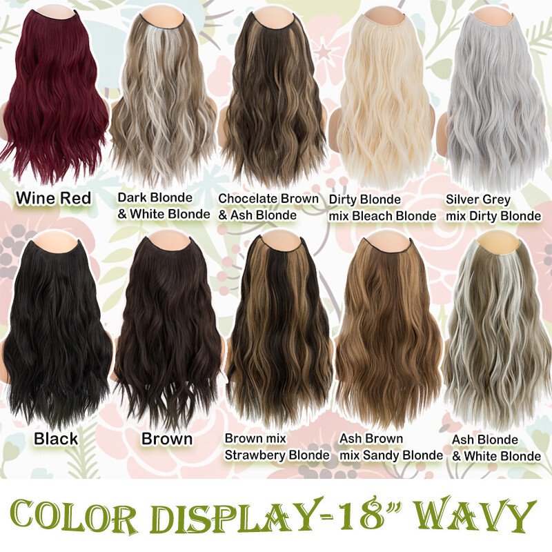 V Shape 5Clips Hairpiece One Piece Extra Thick Clip in Hair Extensions Full Head