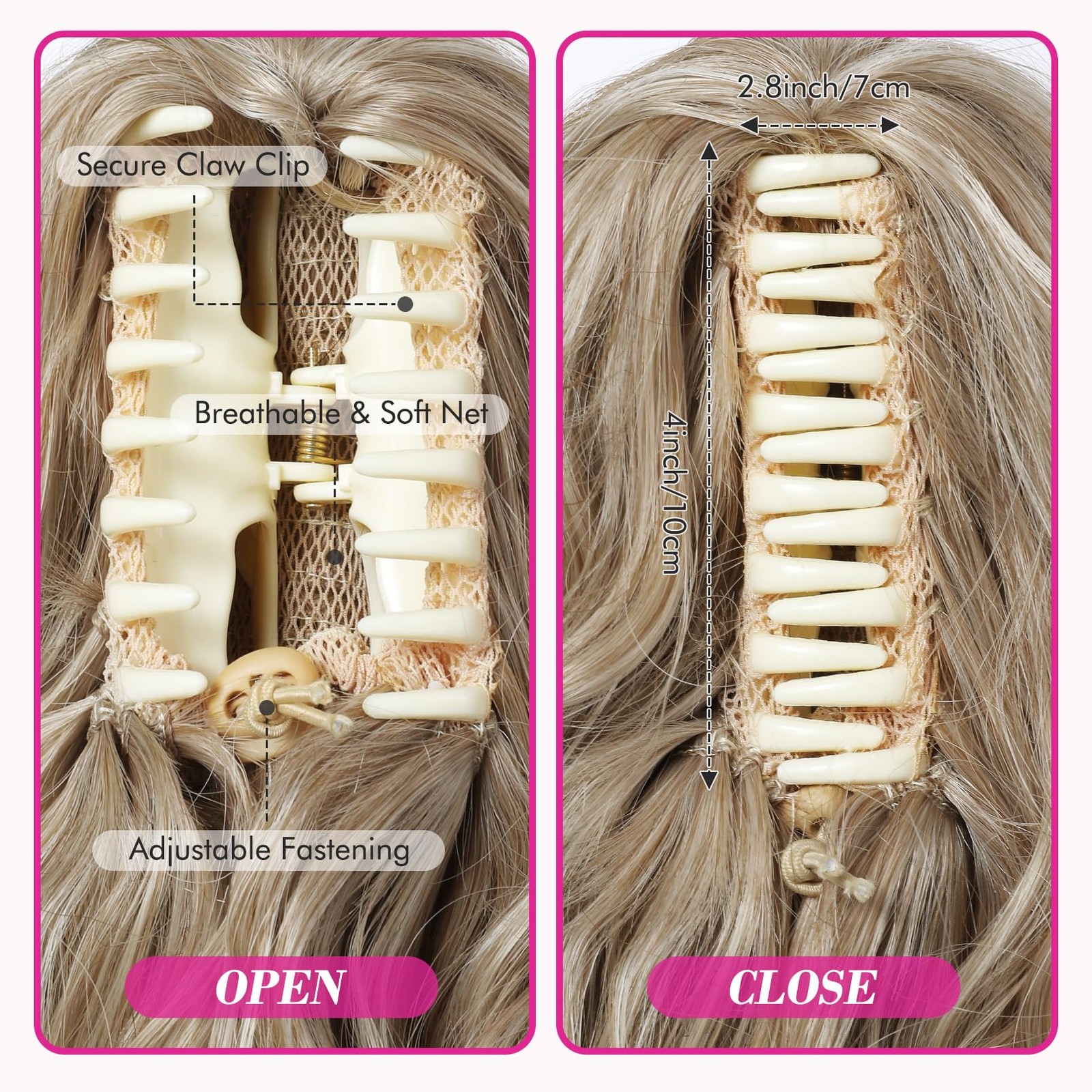 Ponytail Extension 14″ Chocolate Brown 140g Synthetic Hair – Claw Clip