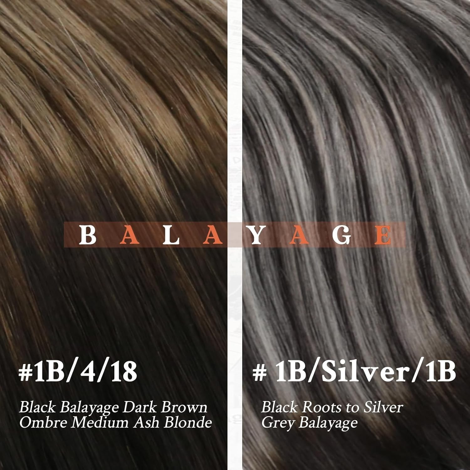 Sunny MICROLINK 14in Black / Brown Balayage Hair Extensions – ML_1B-4-18_14_50G3