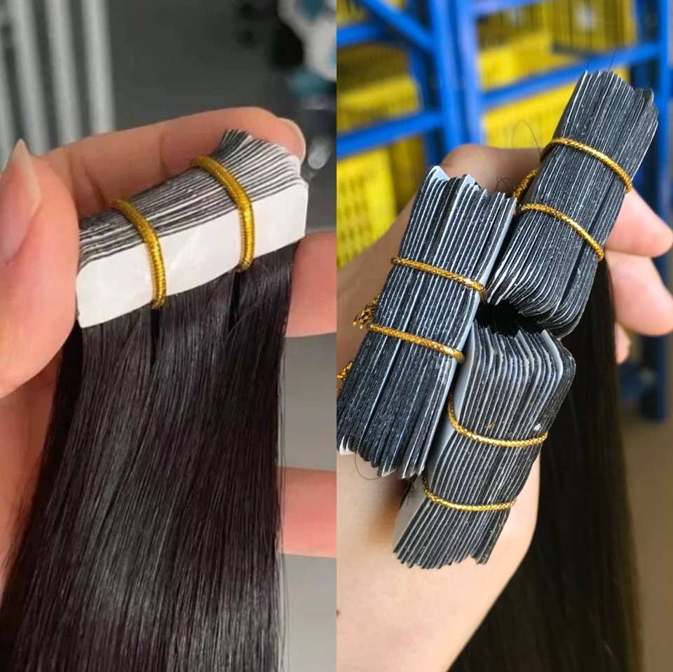 Thick Russian Tape In Remy Human Hair Extensions Skin Weft 10PCS-80PCS FULL HEAD
