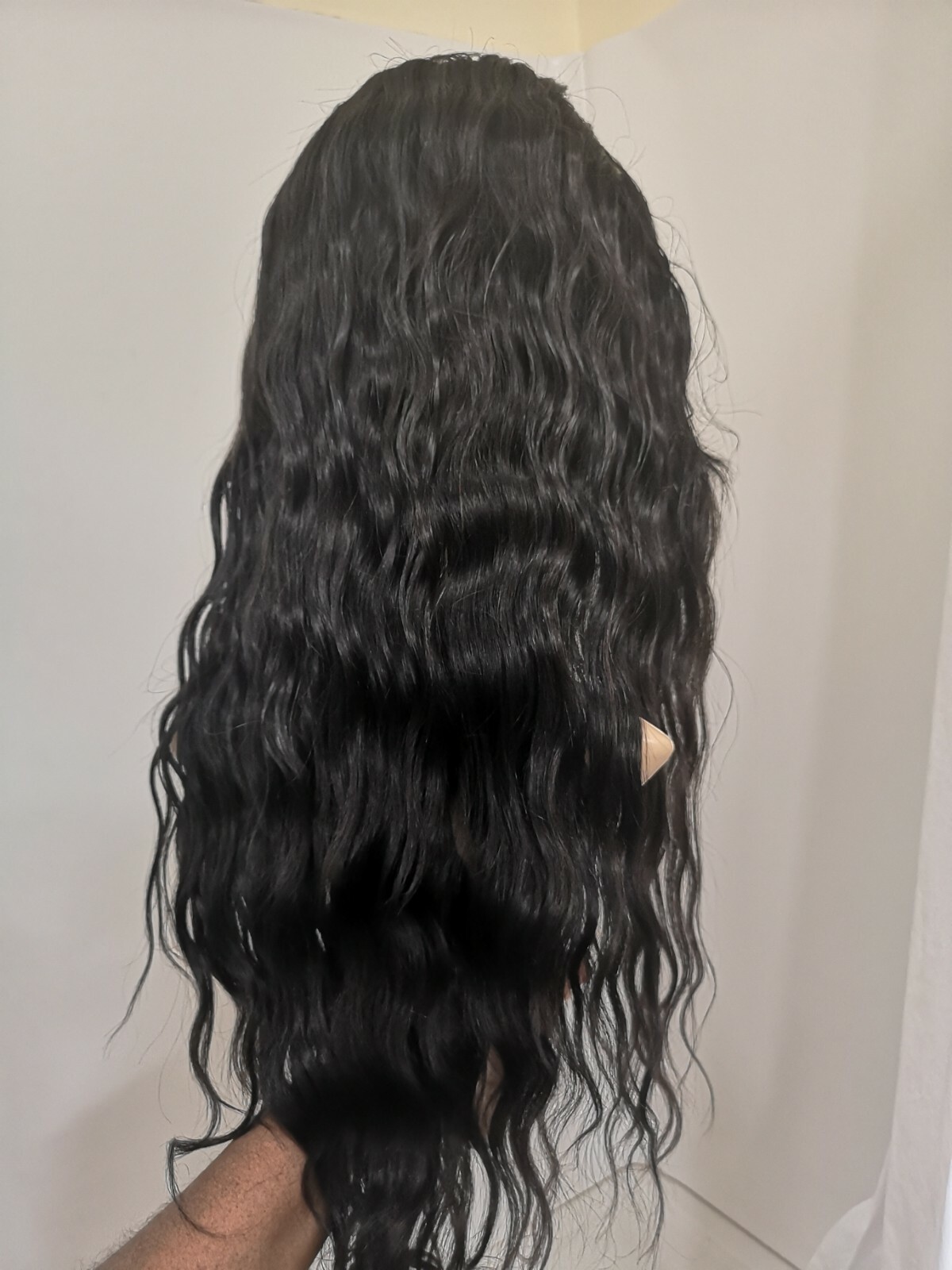 Custom High Quality Sexy 24” Virgin Human Hair Front Lace Wig 1B