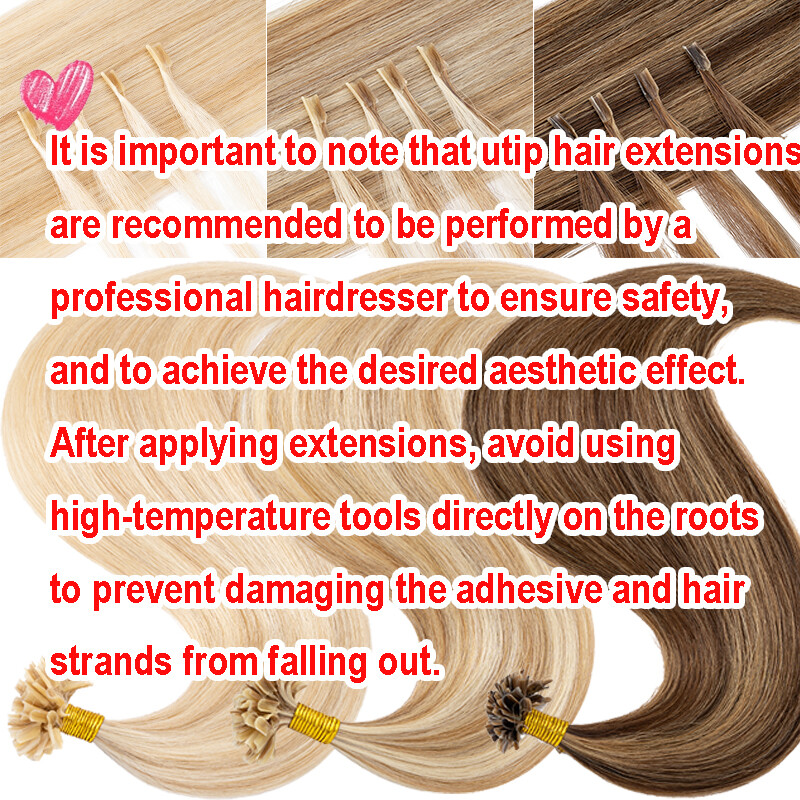 Fusion Keratin Glue Nail U Tip 100% Remy Human Hair Extensions 200Strands Thick