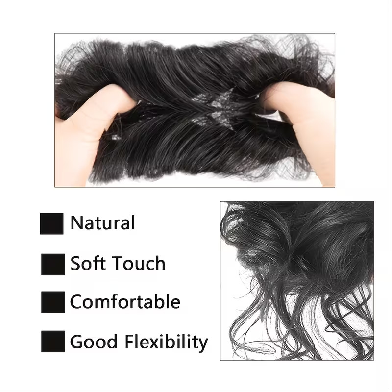 Natural Curly Messy Bun Hair Piece Scrunchie Updo Hair Extensions Real as Human