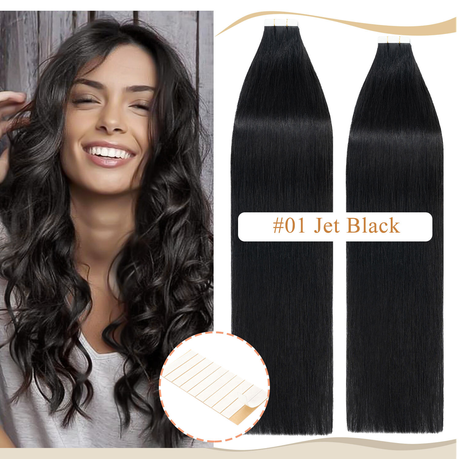 Brazilian Thick Tape In Real Remy 100% Human Hair Extensions Full Head Skin Weft