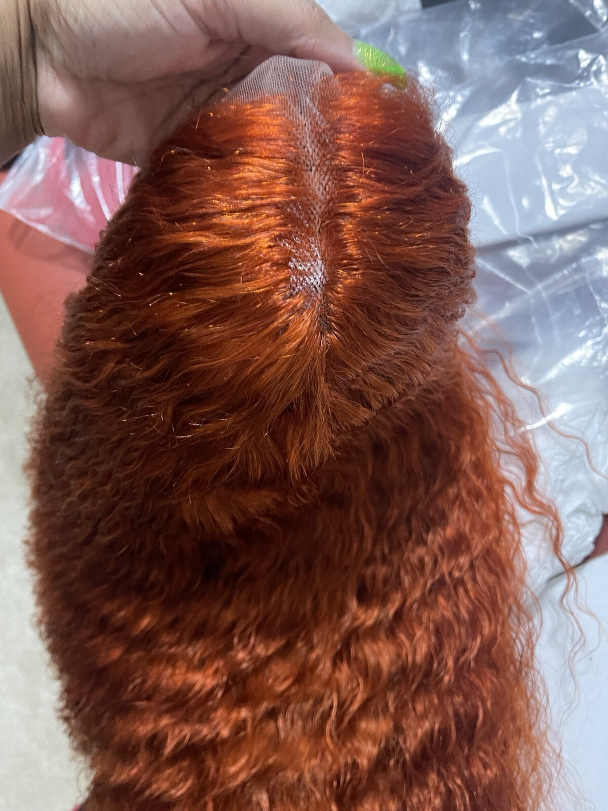 18” 4×4 Transparent Lace, Custom Colored, Human Hair, Closure wig, With Extra Ba