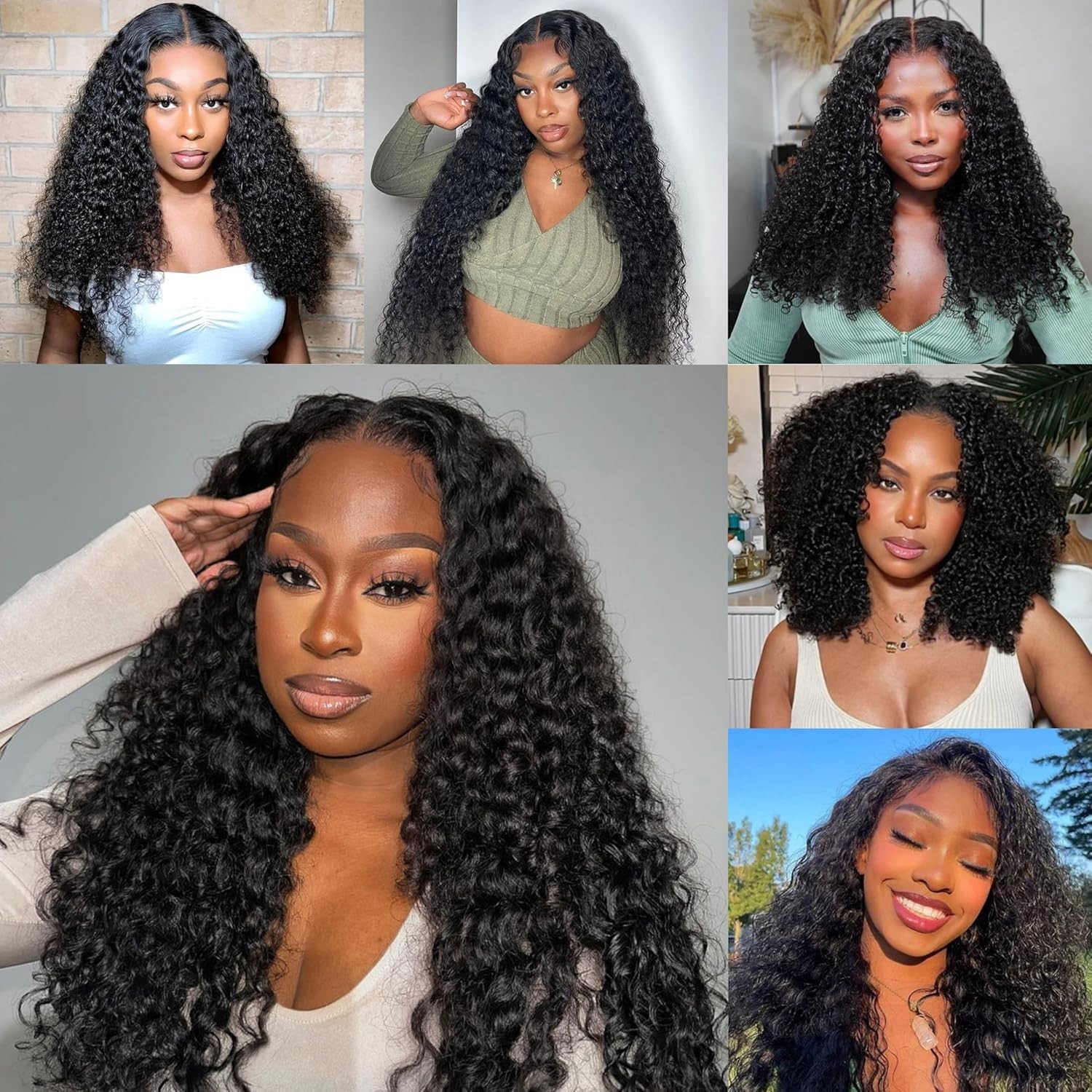 V Part Wig Human Hair Kinky Curly Half Wig for Black Women Curly V Part Wig
