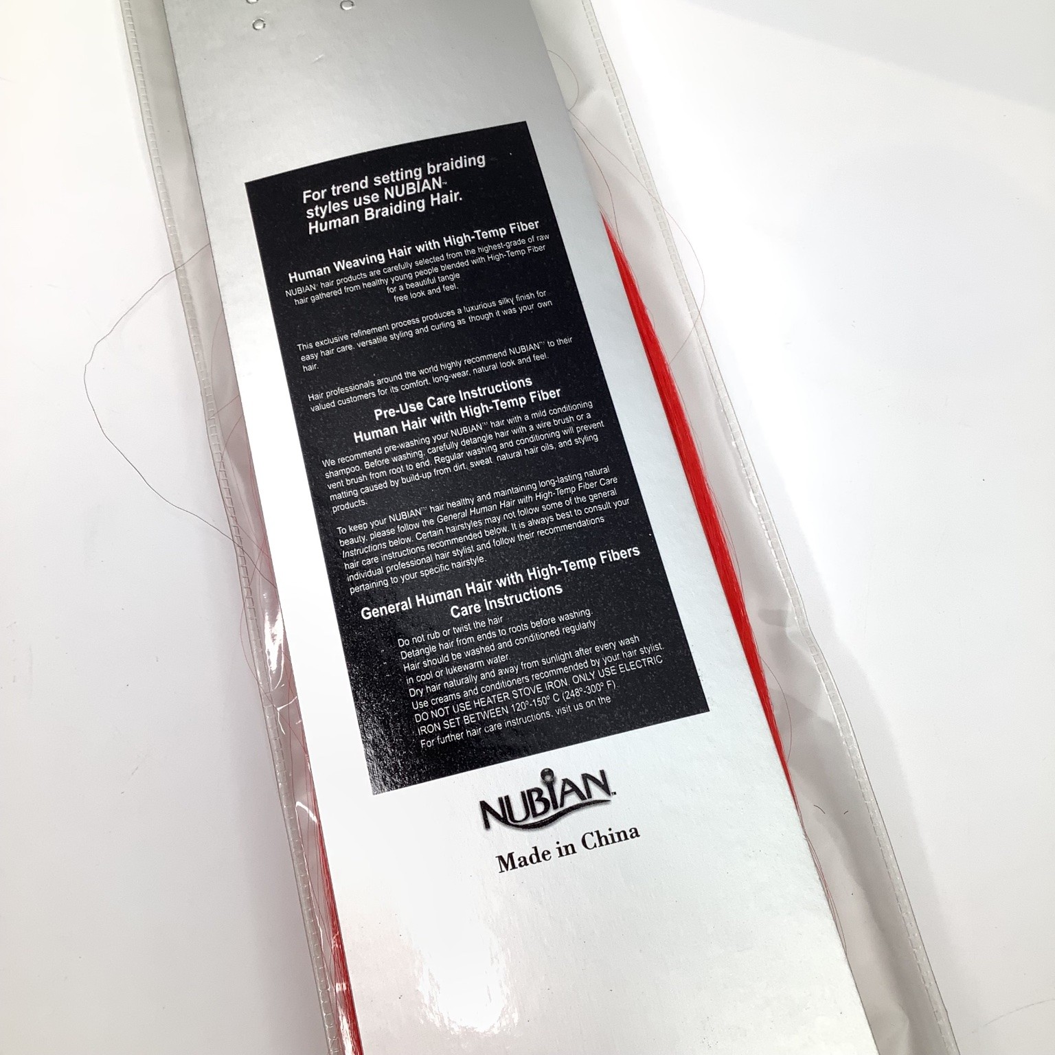 NUBIAN Premium Yaky Bulk Human Hair Extensions 18-20 RED Braiding Weaving