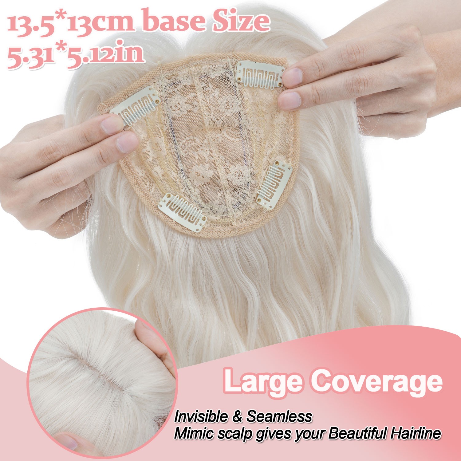 Free Part Women Topper Real As Human Hair Top Toupee Piece Clip in Hairpiece 14″