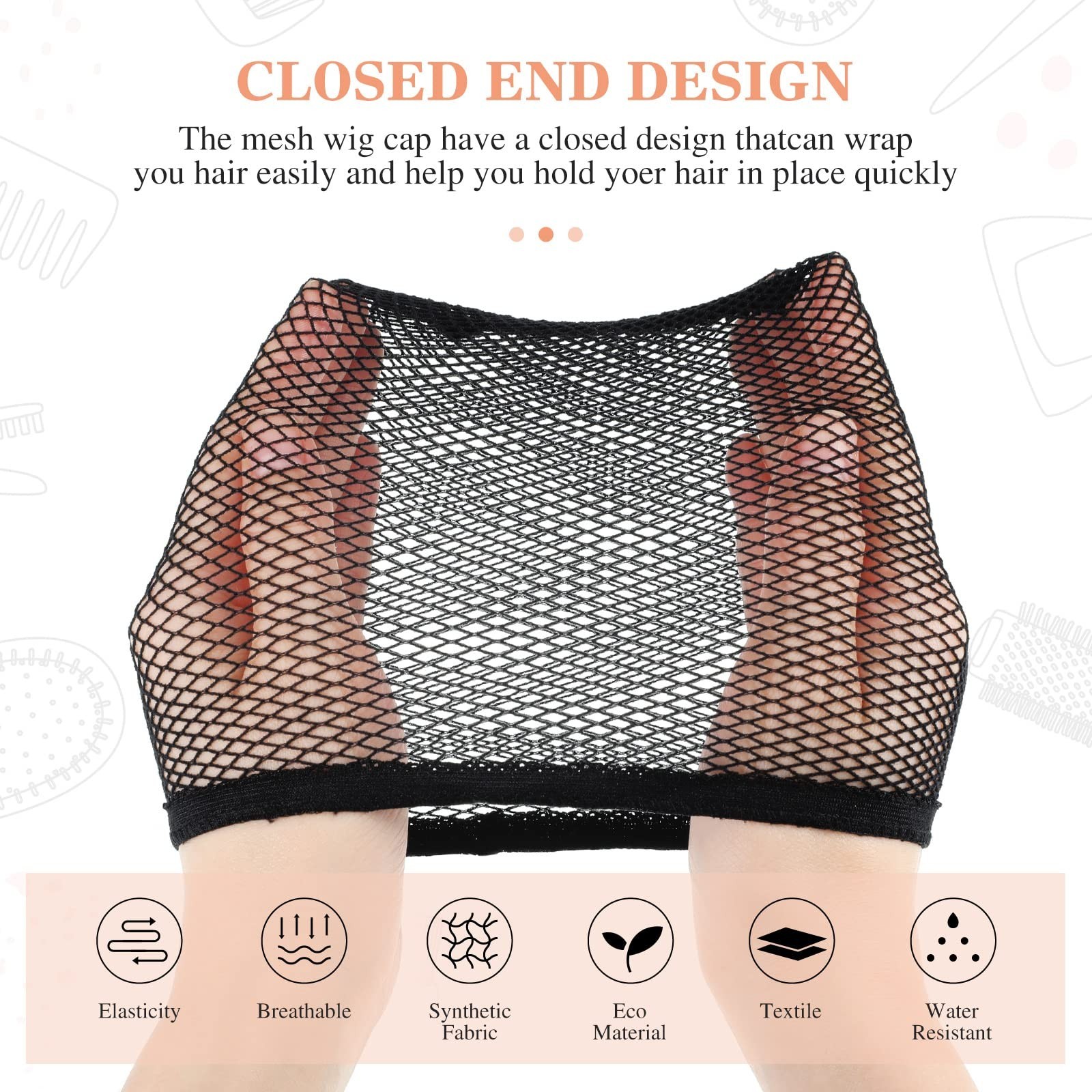 100 Pcs Mesh Wig Caps – Closed End Hair Net Liner for Kids, Women, Men, Cosplay