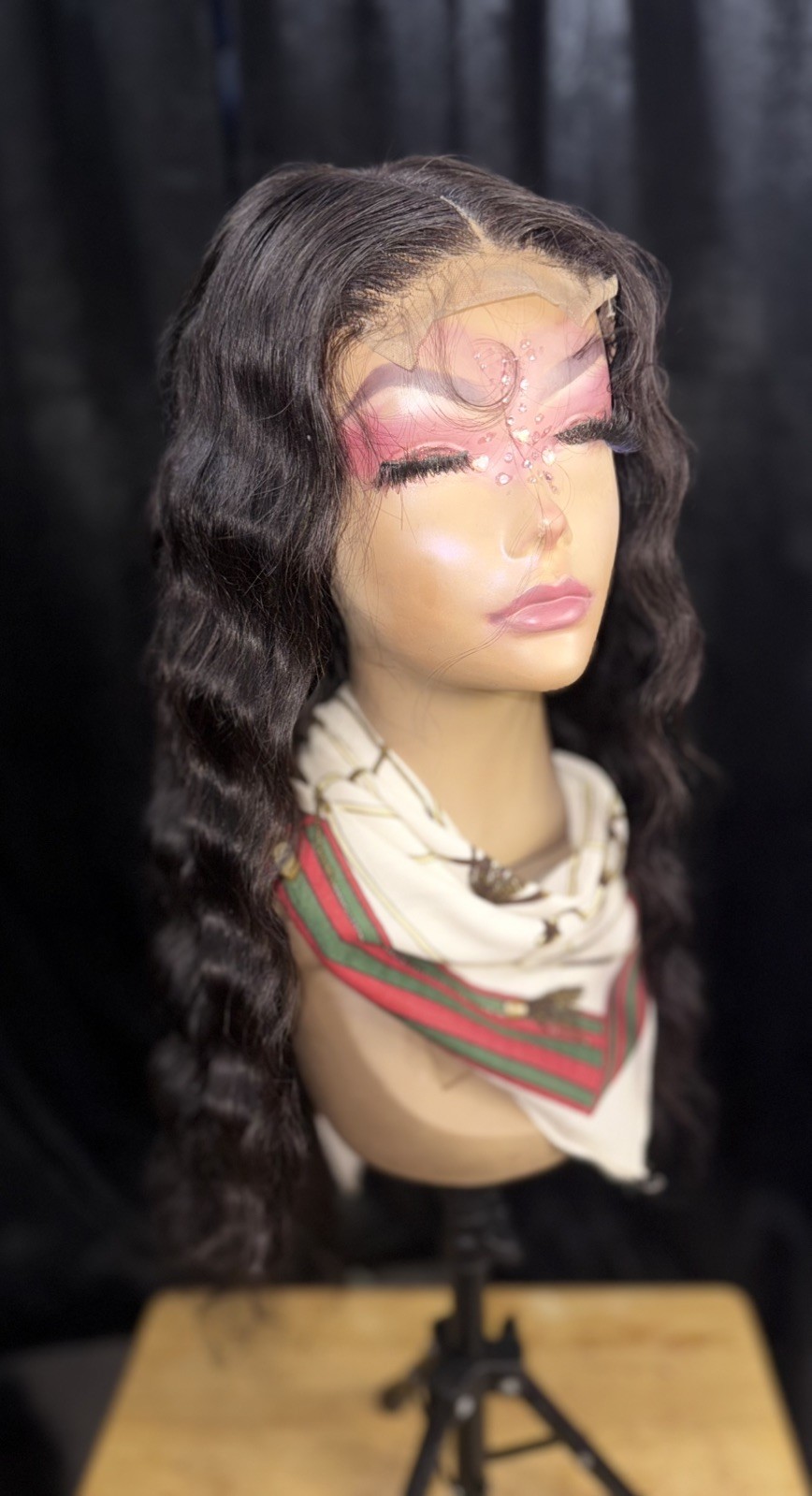 30” Deep Wave Custom Wig – 100% Human Hair – 4 Bundles + 4×4 Closure