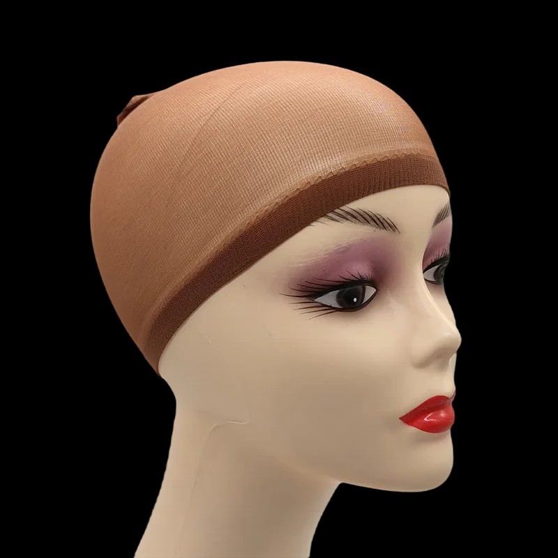 2pcs Wig Cap Mesh Dome Hair Net Stretch Invisible Stocking Cap Black Brown Beige