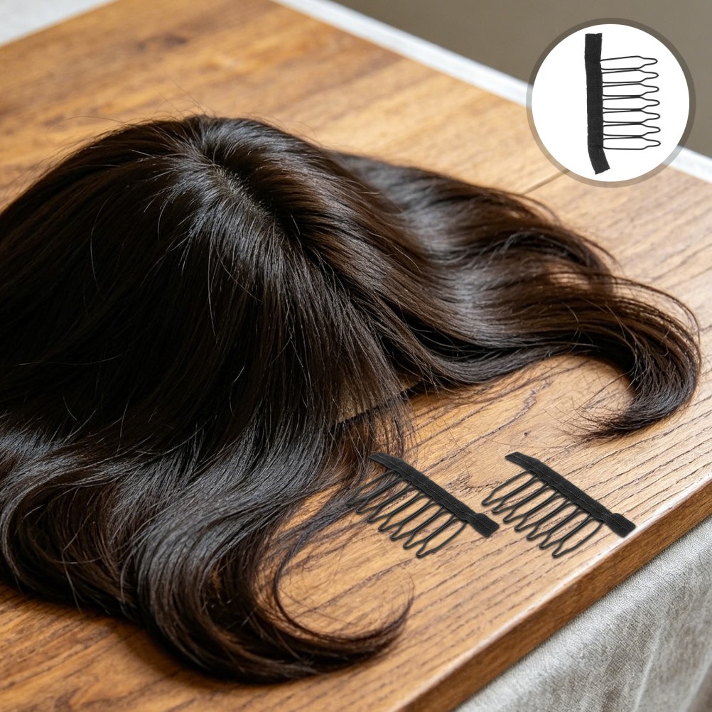 40Pcs Durable Wig Fixing Clips Steel Hair Accessories with Fabric Lining