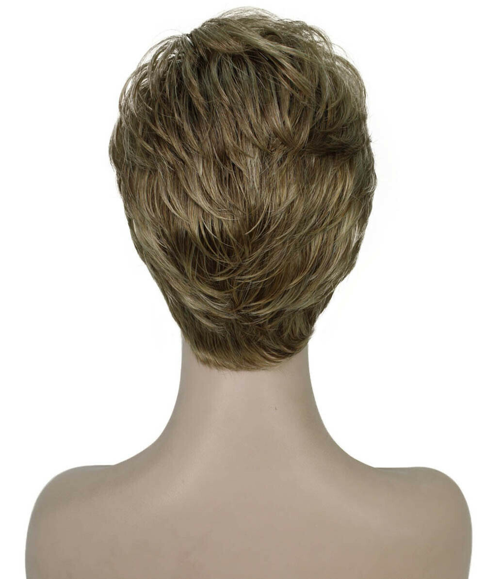 Lucille – Srraight Kanekalon Synthetic Fiber Full Wig, 1.75-3.25 in, Ash Blonde