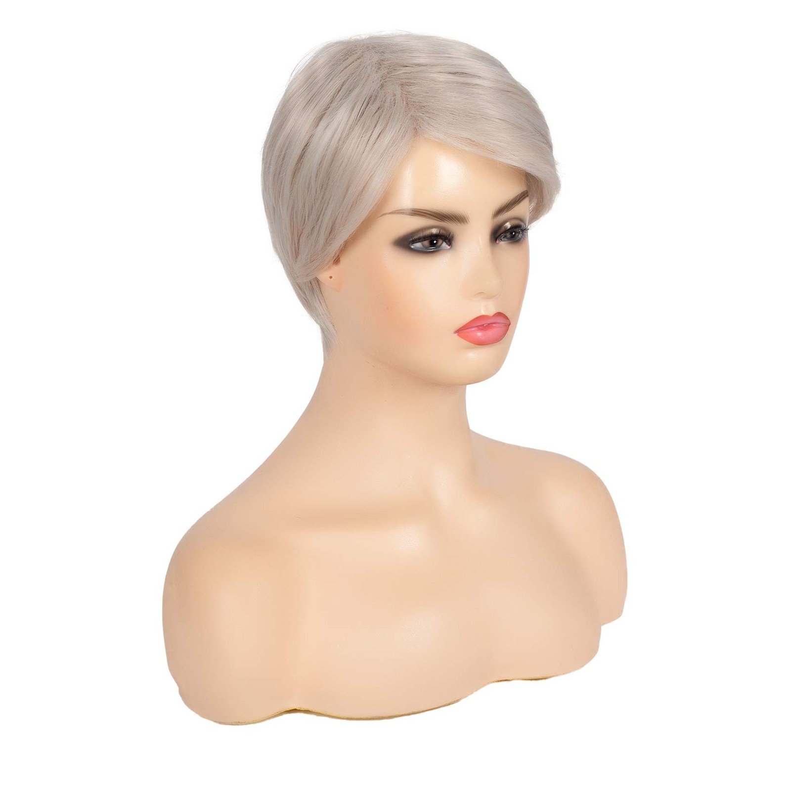 Swiking Short Pixie Cut Blonde Mix Grey Wigs for 1 Count (Pack of 1),