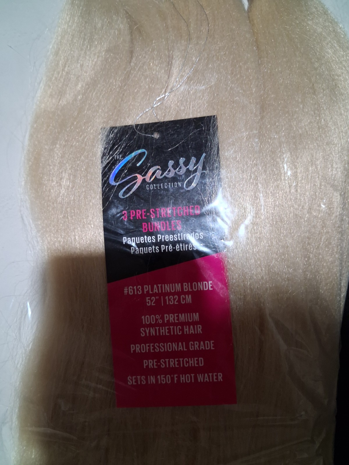 The Gassy Collection Pre-Stretched Weft Extensions #613 52in Platinum