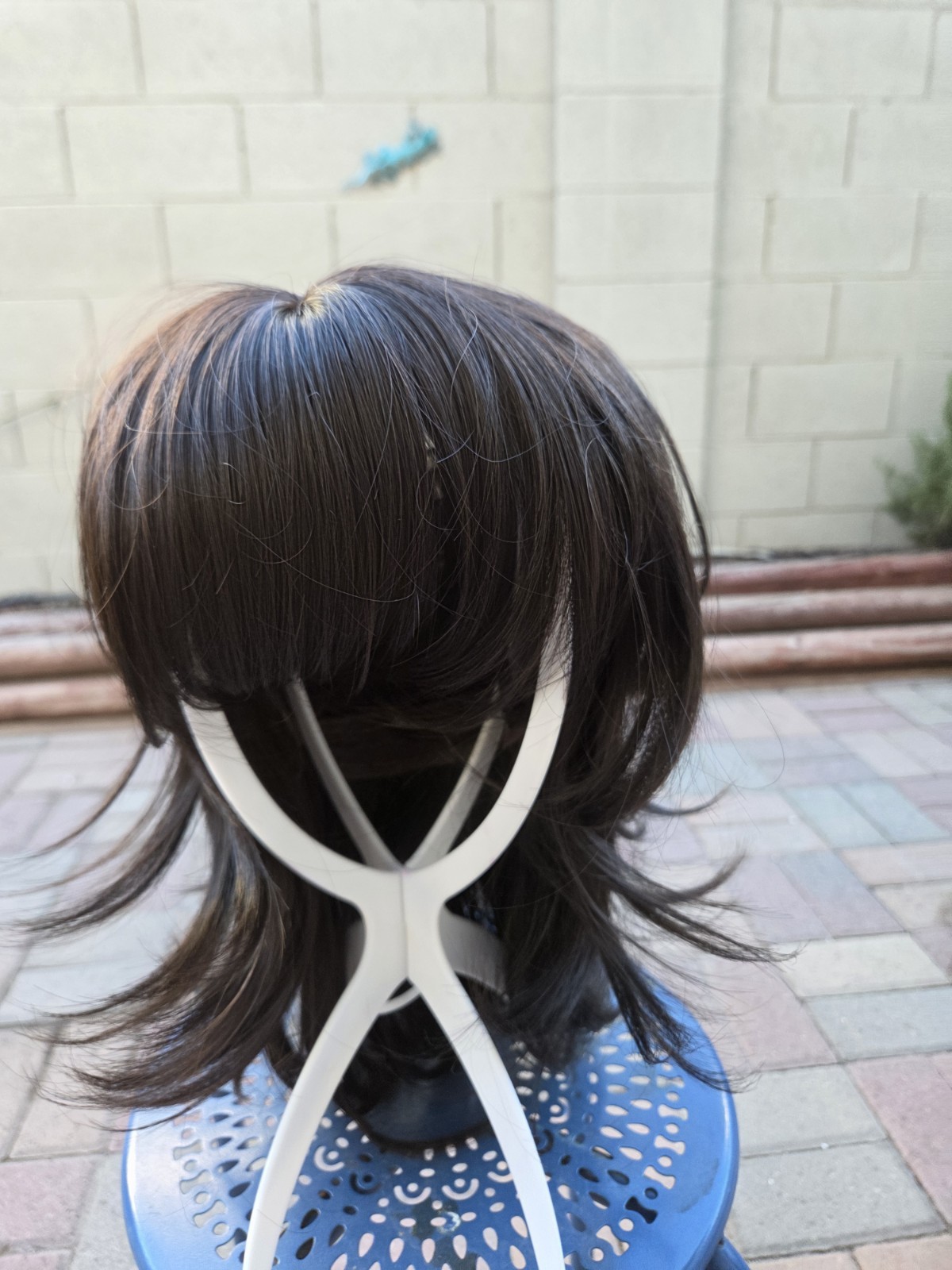 Dark Brown Straight Layered Wig 11-20 in Classic Cap Free-Part One Size