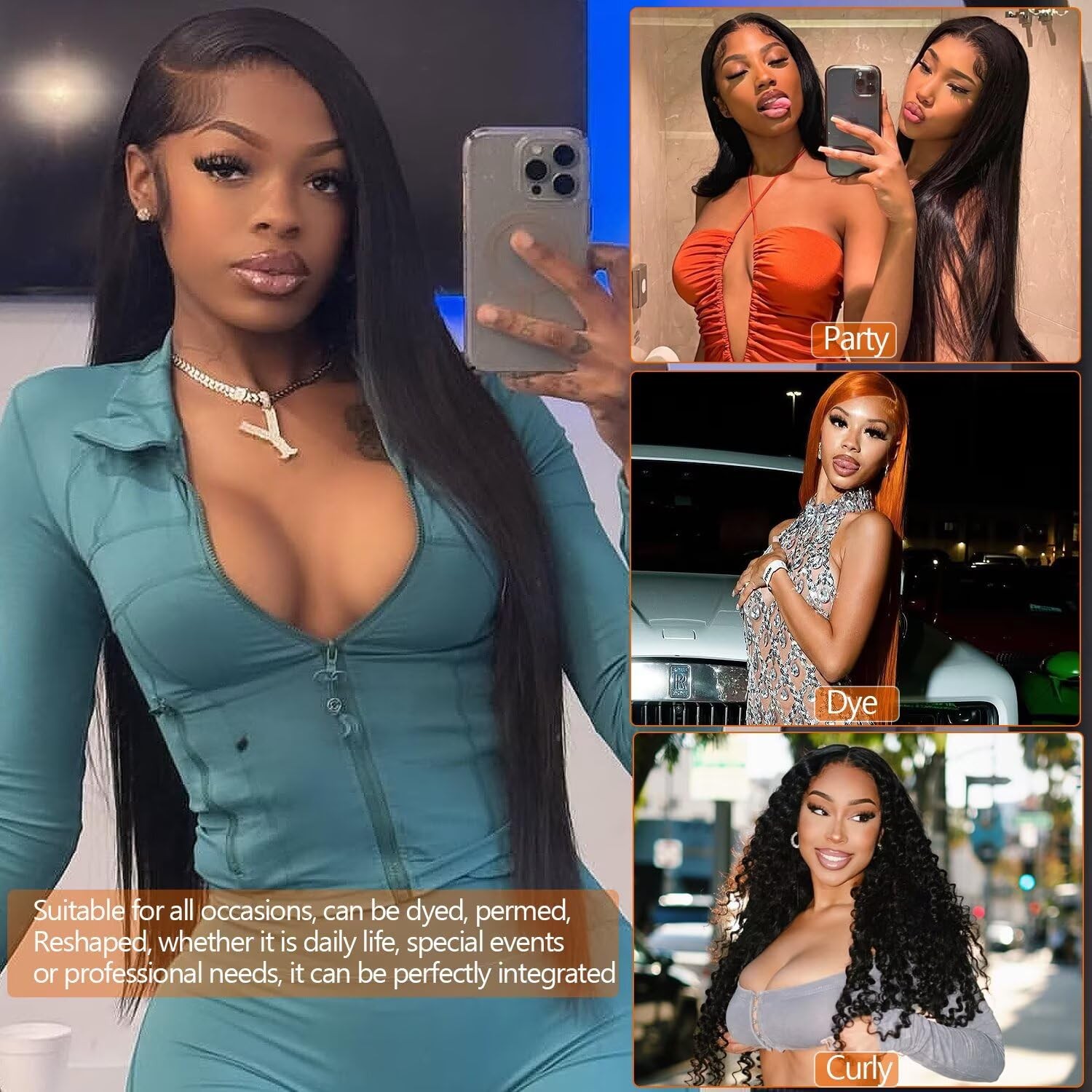 Lemoda 15A Lace Front Wigs Human Hair Straight Human Hair Wig 24 Inch Outlet