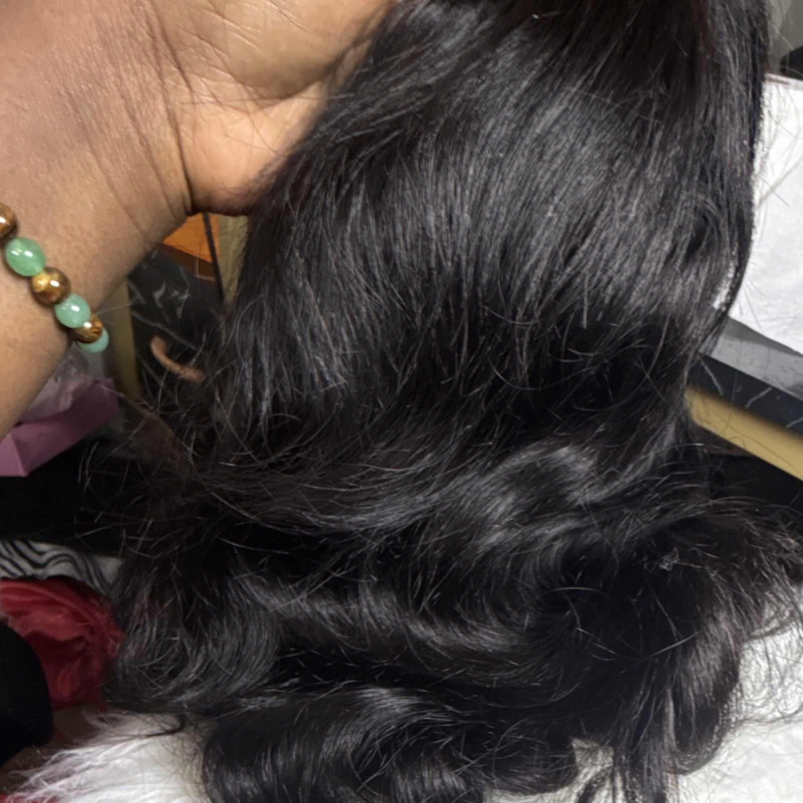 Black Wavy Lace Front Sew-In Natural Wig Hairpiece for Women