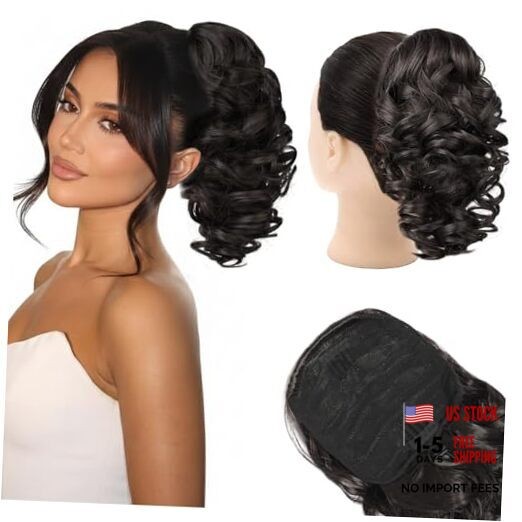 Drawstring Ponytail 14inch Curly Ponytail Extension 14 Inch Black Brown