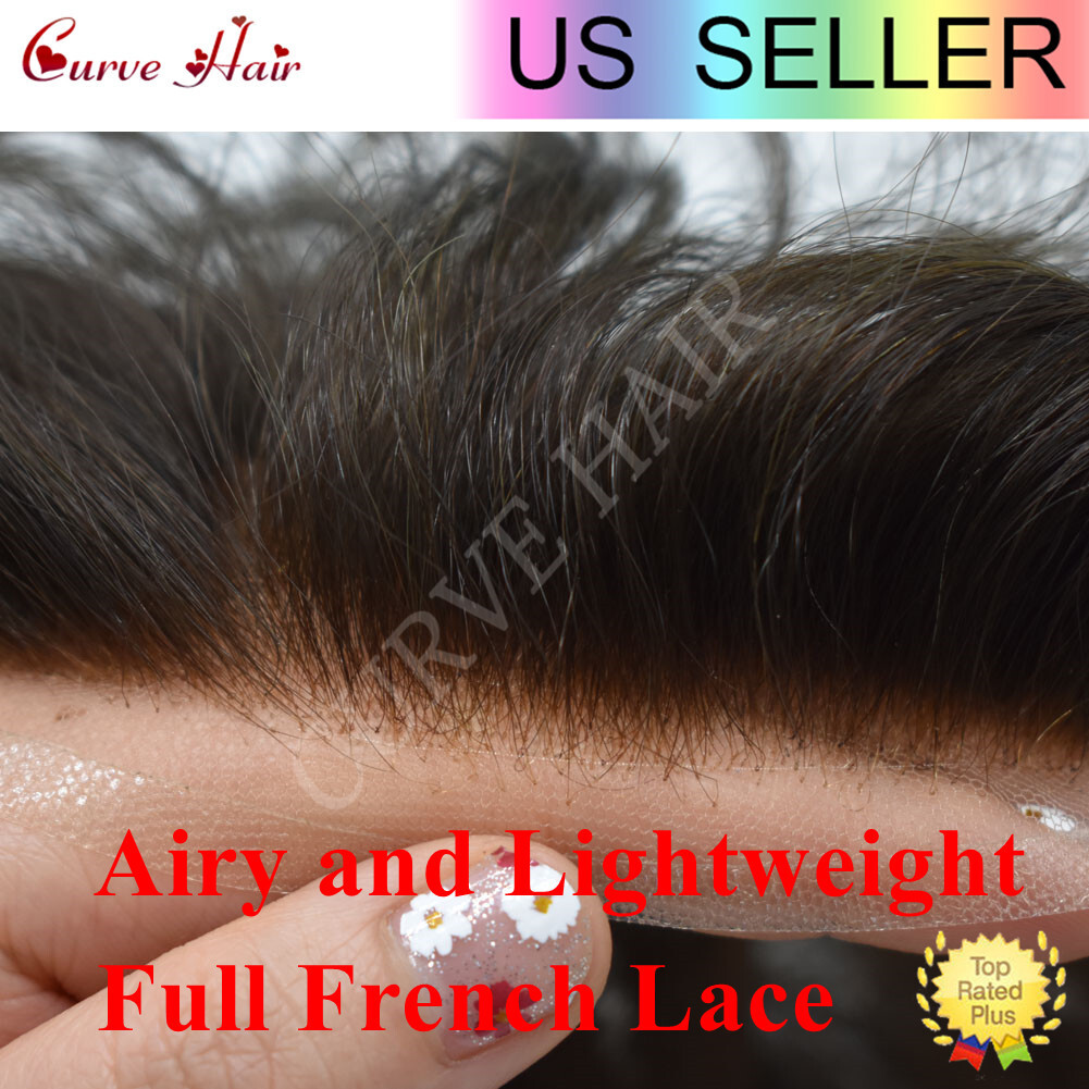 Men Hair Systems Full French Lace Toupee Human Hairpiece Hair Replacement Units