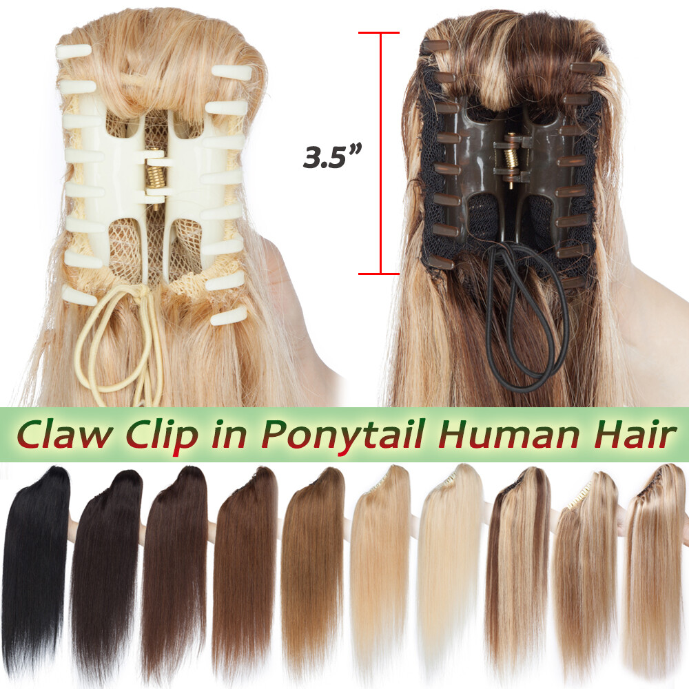 Thick 120g 100% Real Remy Human Hair Wrap Around Ponytail Extension With Clip in