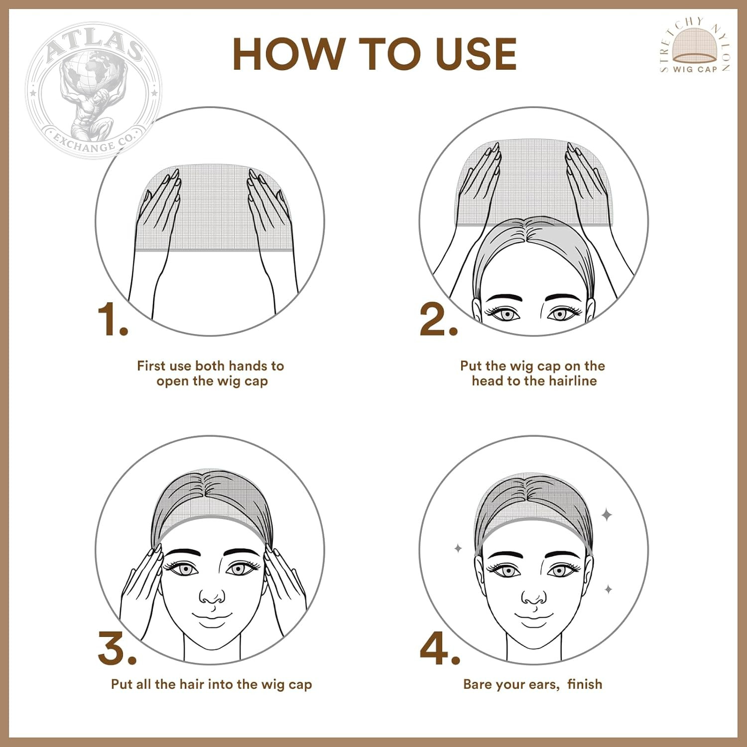 Teenitor Wig Caps, 20 Pack Stretchy Nylon Skin Tone Wig Application Caps for Wom