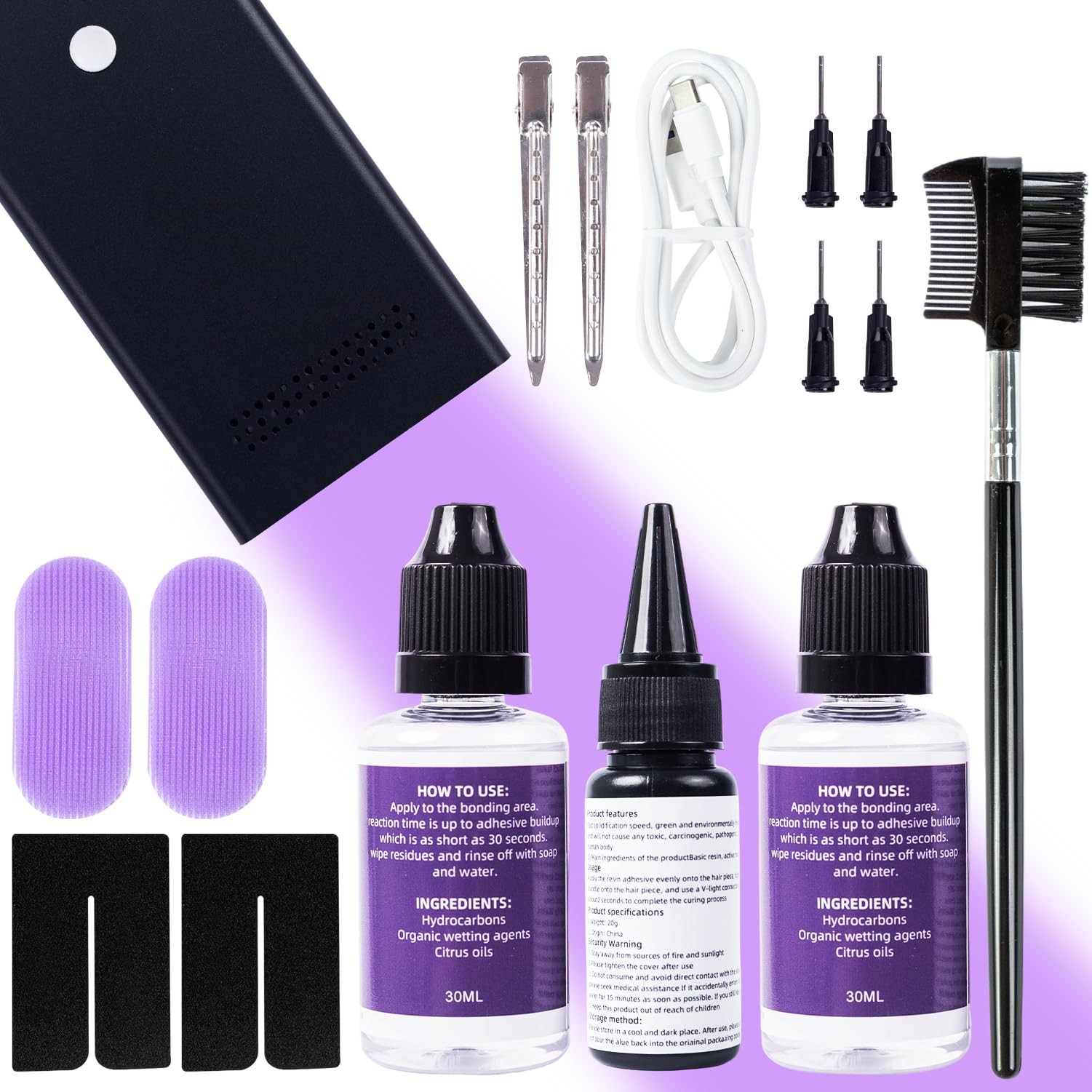 V Light Hair Extensions Kit – Complete Set with Machine, Glue & Remover