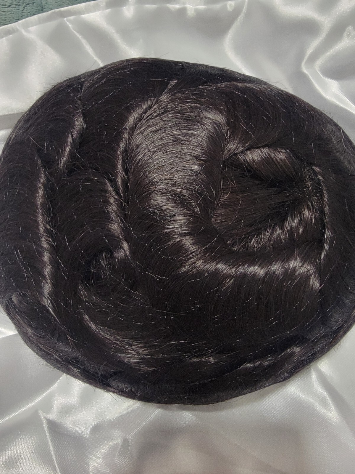 French Lace Mens Toupee PU Border 1B# Off Black 7×9″” 120% Medium/Light Density