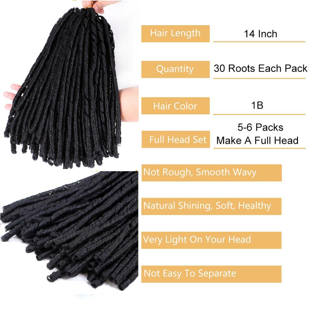 14 Inch Soft Faux Locs Crochet Hair Soft locs Synthetic Braiding Hair Extensions