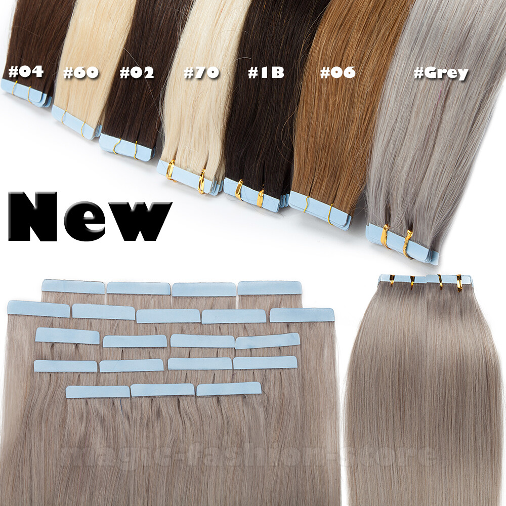 CLEARANCE 60Pcs Tape In Remy Human Hair Extensions Fusion Glue Weft Thick 150Gr
