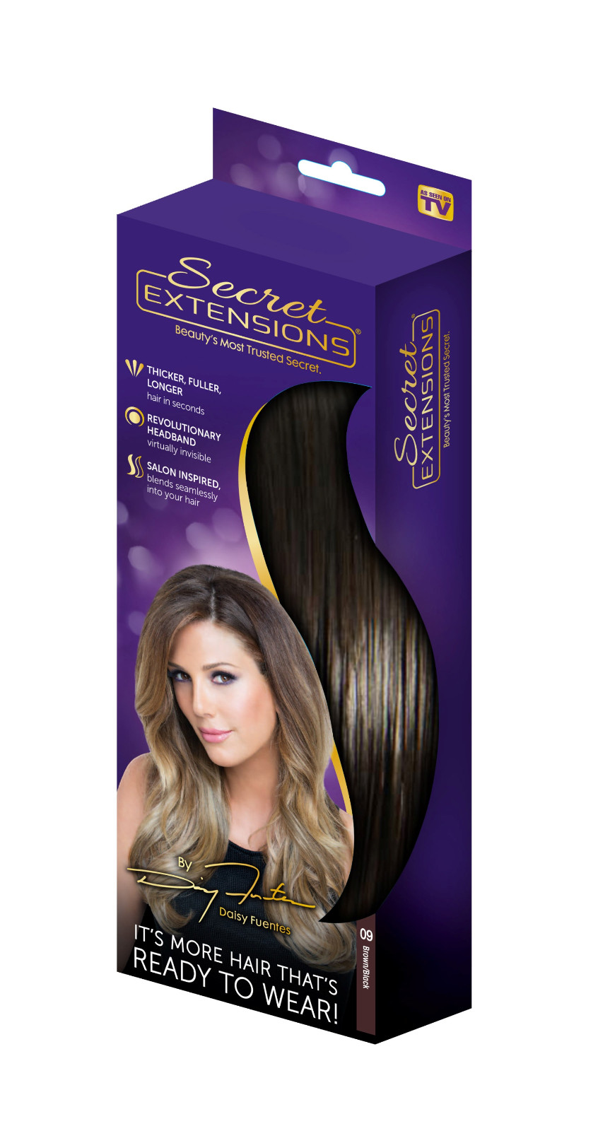 09 Brown/Black SE011424 Daisy Fuentes Secret Extensions One Piece Headband