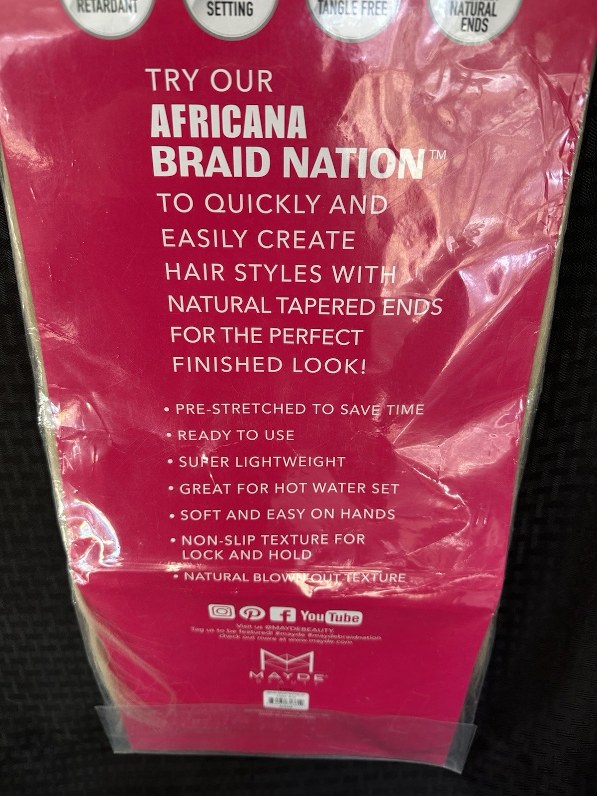 MAYDE Beauty Africana Mega 6x Pre-Stretched BRAID NATION 24″ HAIR EXTENSIONS-New