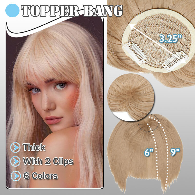 French Fringe Bangs Front Forehead Hairpiece Clip in Hair Extensions As Human