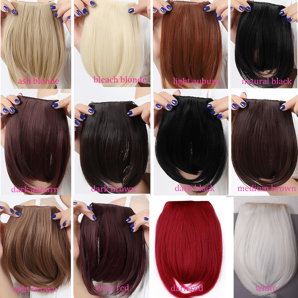 Neat Thin Bangs as Real Human Hair Extension Clip in on Fringe Fake Hairpiece US
