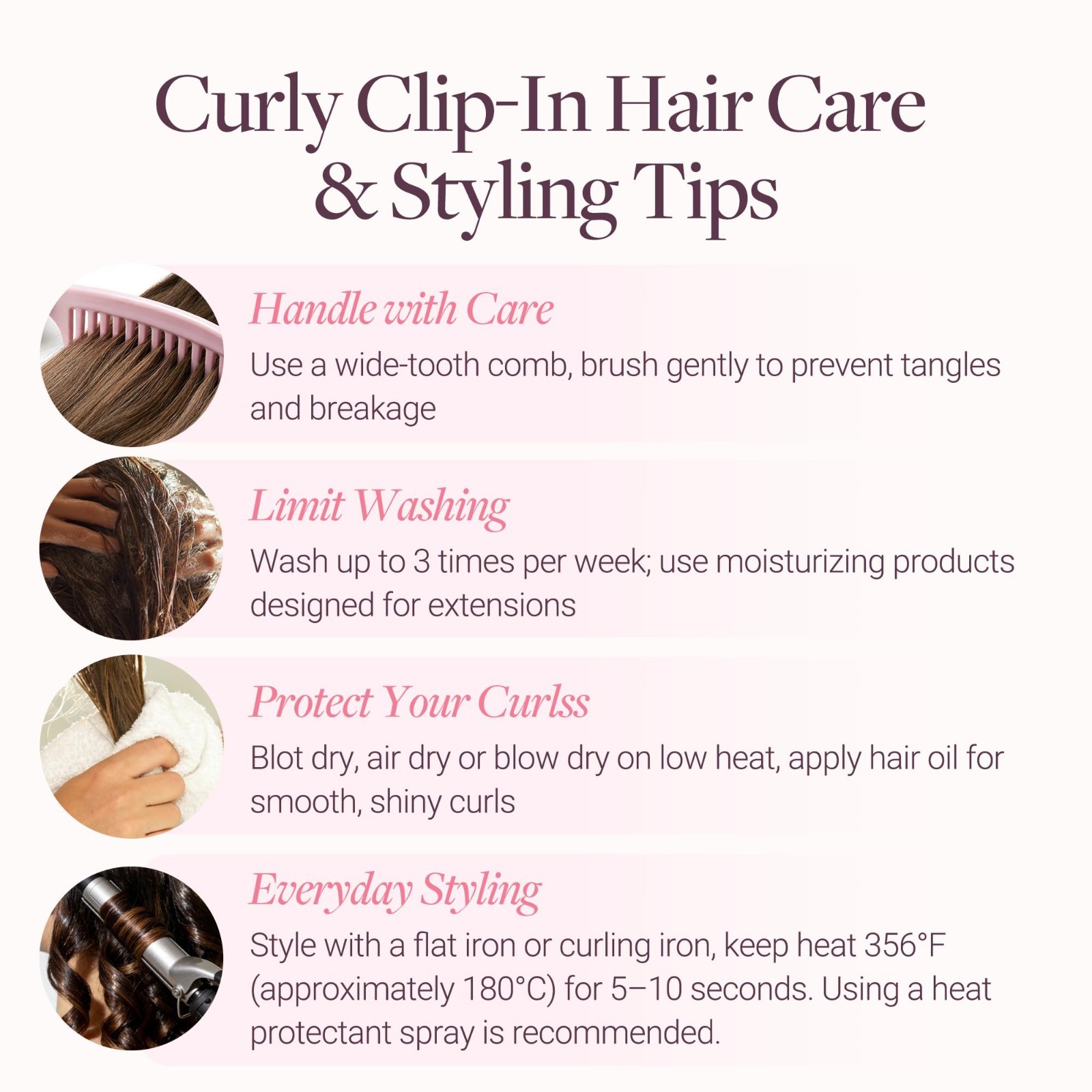 24″ Curly Clip-In Hair Extensions, Real Human Hair, 150g, 9Pcs, Platinum Blonde