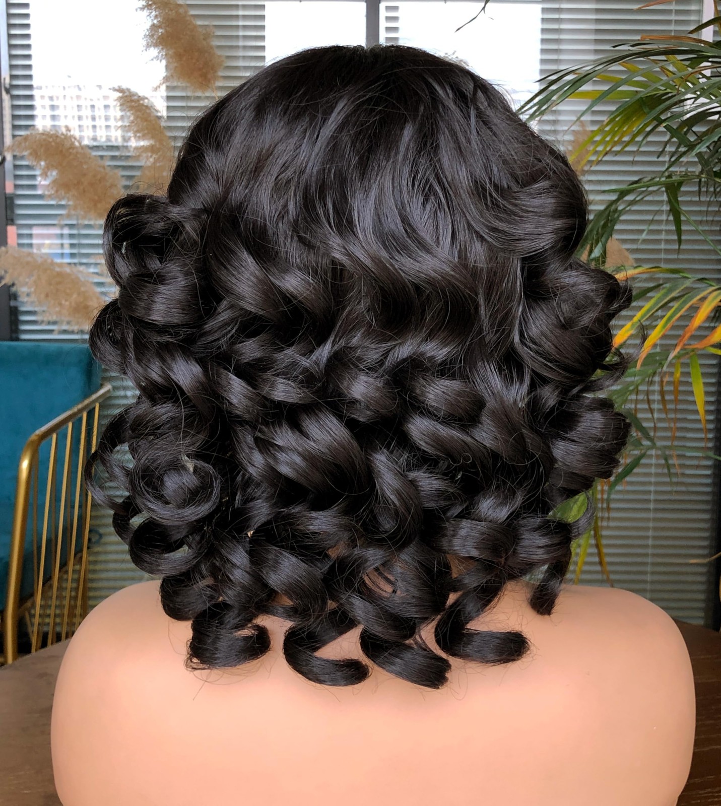 Short Curly Wigs for Black Women Afro Kinky Curly Wig with Bangs Loose Cute C…