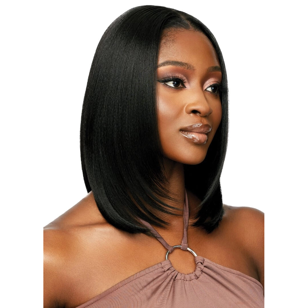 Outre Human Hair Blend 5×5 Lace Closure Wig – Hhb-natural Yaki 14″