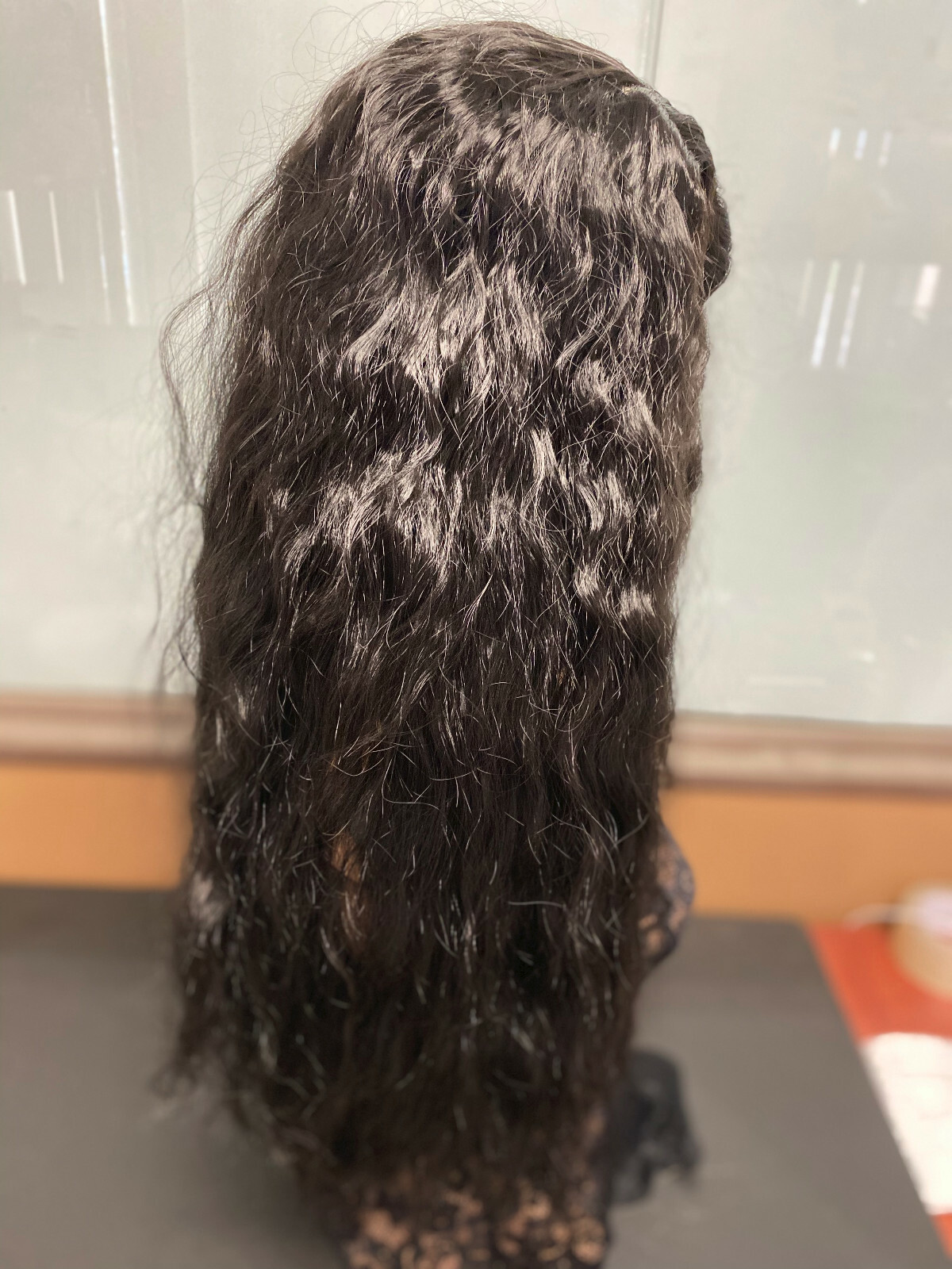23″ Women Curly Wavy Long Synthetic Hair Wigs Ladies Costume Dark Black Wig