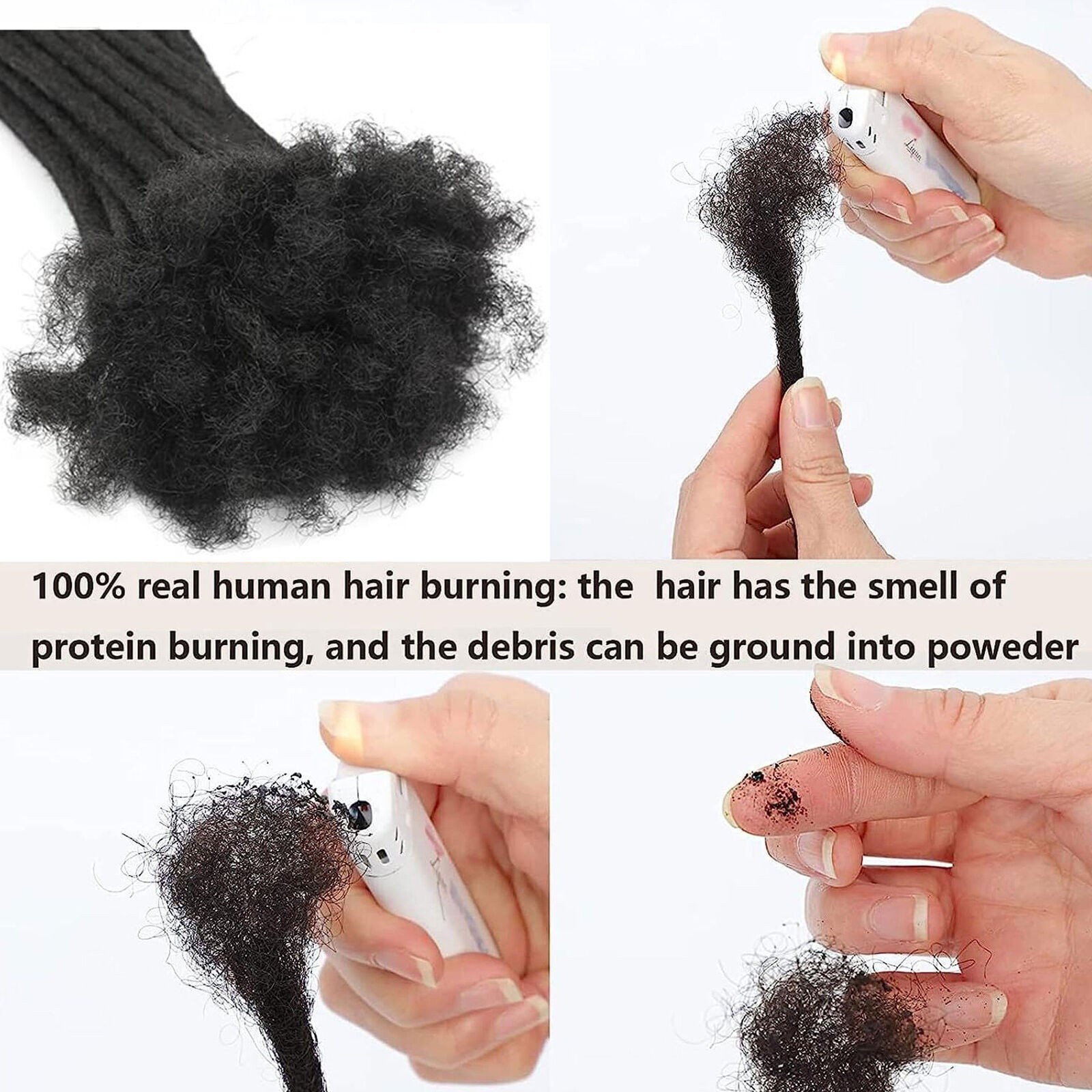 100% Real Human Hair Dreadlocks Extensions Crochet Braiding Hair Dreads Locs Men