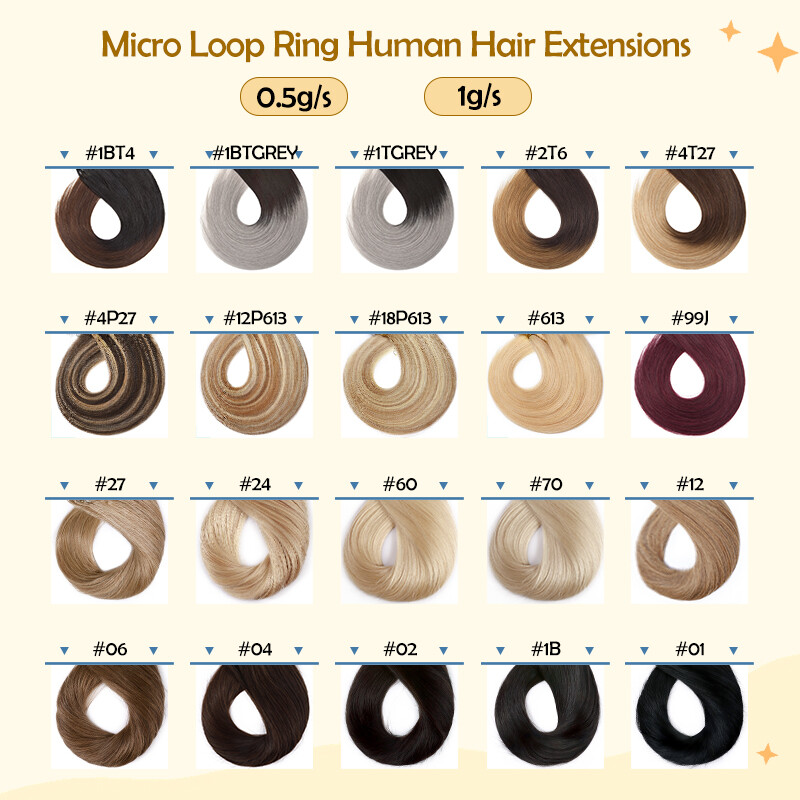 Microlink Extensions Micro Loop Beads Ring Ombre Real Remy Human Hair Thick 100G